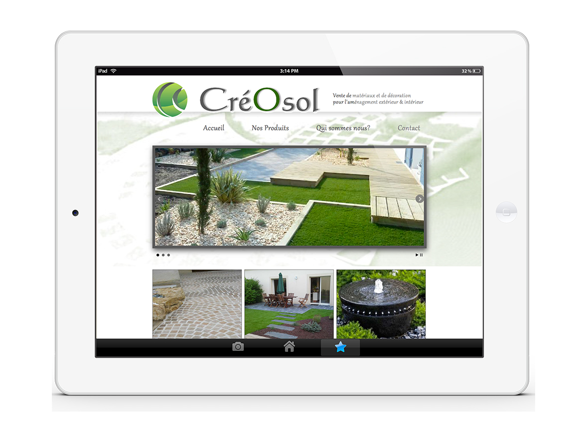 CréOsol maquette site tablette