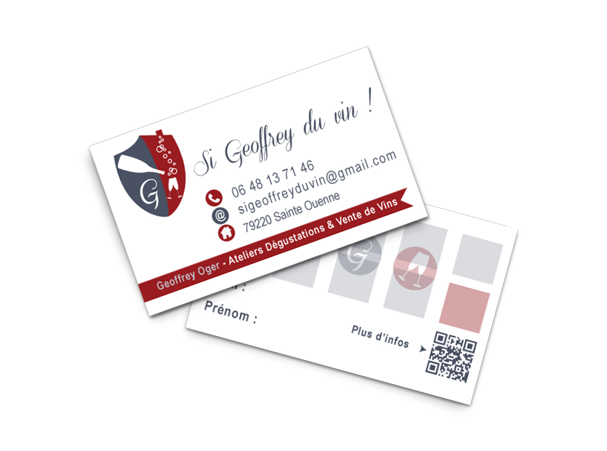 Si Geoffrey du vin ! Carte de visite recto/verso