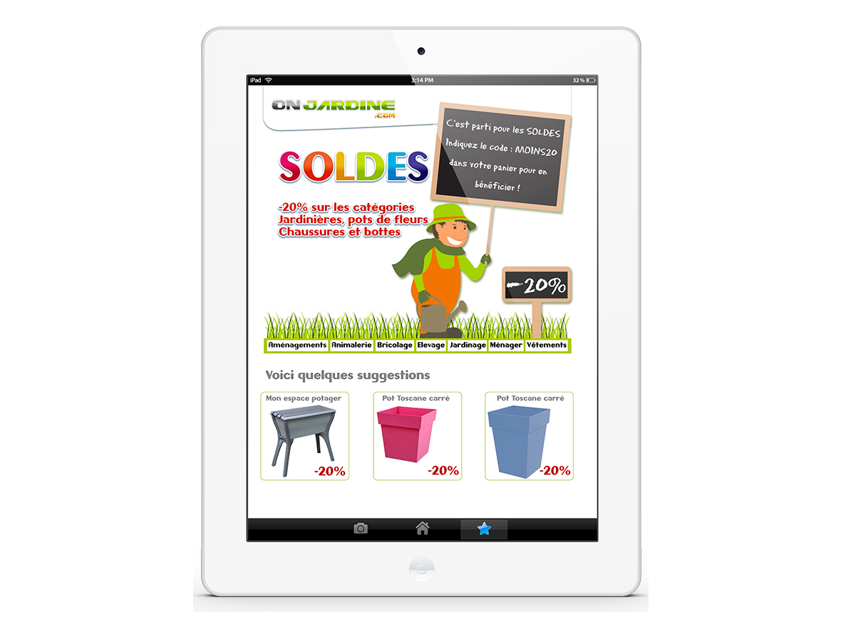 Onjardine Le Blog maquette site tablette
